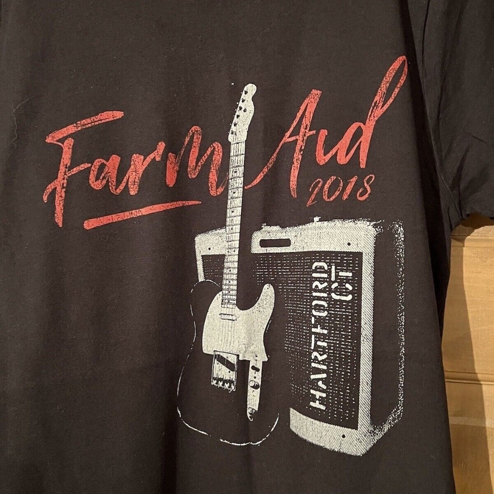 FARM AID 2018 BLACK GUITAR WILLIE NELSON MELLENCAMP MATTHEWS SIZE SMALL … - Picture 2 of 5